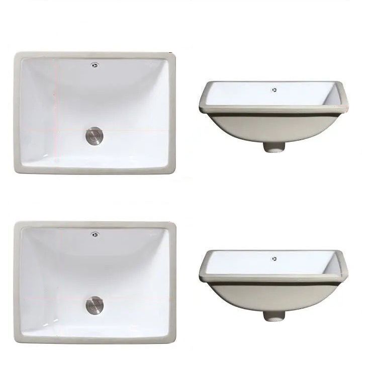 Sikunuo | Modern Under-Mount Sink Oval Porcelain with Pop-Up Drain Sink