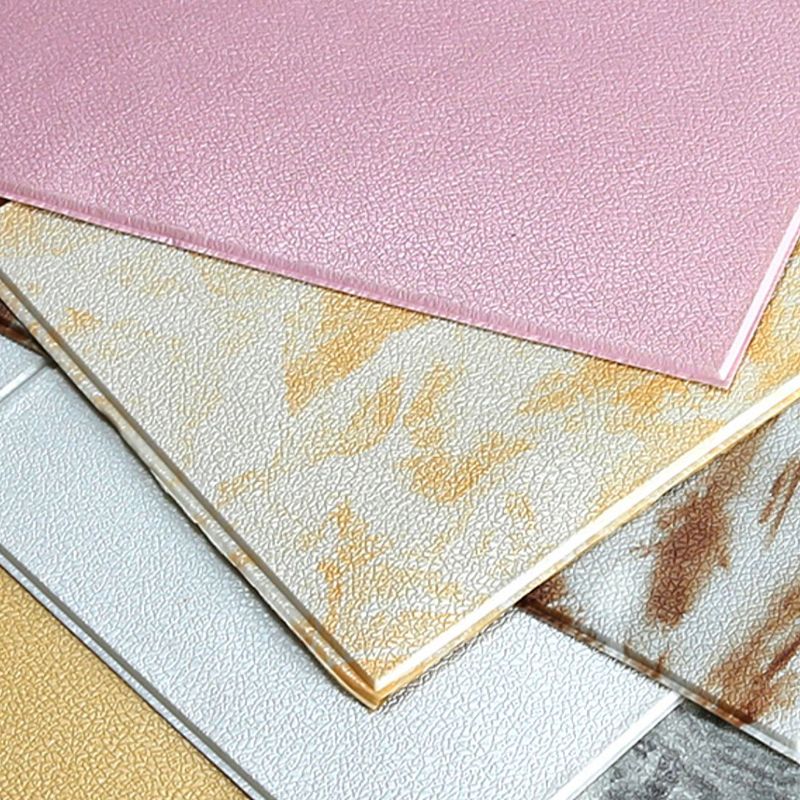 Sikunuo | Glam Wall Covering Peel and Stick Texture Effect Design Square Wall Panel