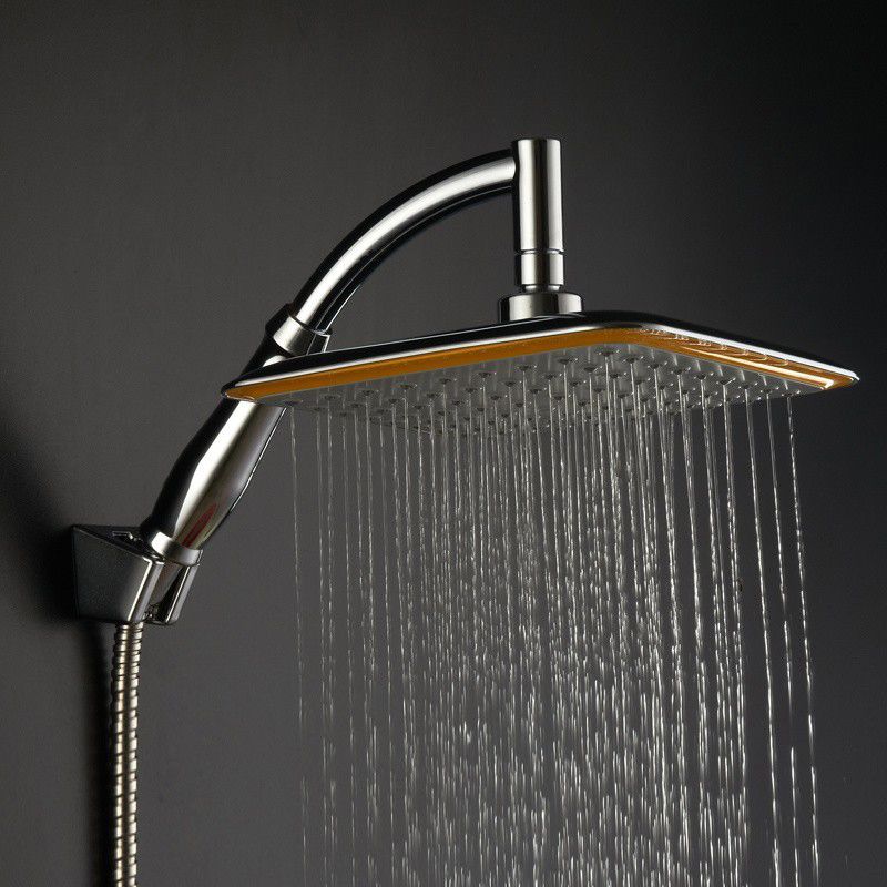 Sikunuo | Modern Square Showerhead Combo Chrome Rainfall Showerhead