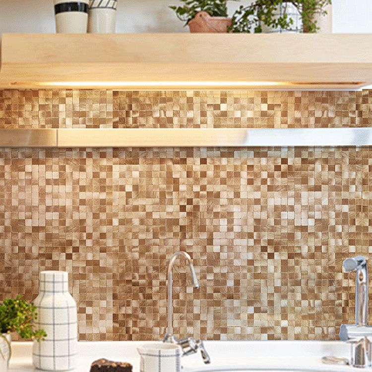 Sikunuo | Mosaic Tile Wallpaper Contemporary Peel and Stick Wallpaper with Square Shape