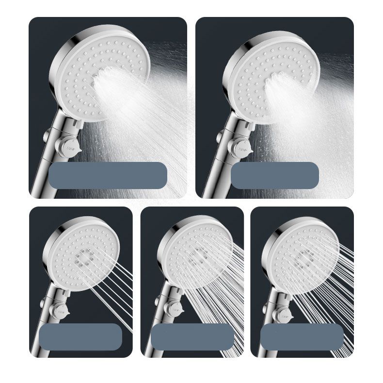 Sikunuo | Contemporary Hand Shower Round Shower Head Combo in Silver