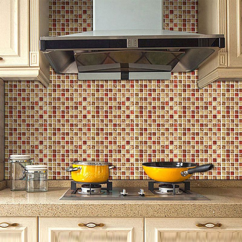 Sikunuo | Peel and Stick Mosaic Tile Waterproof Square Peel and Stick Tile for the Kitchen 20-Pack