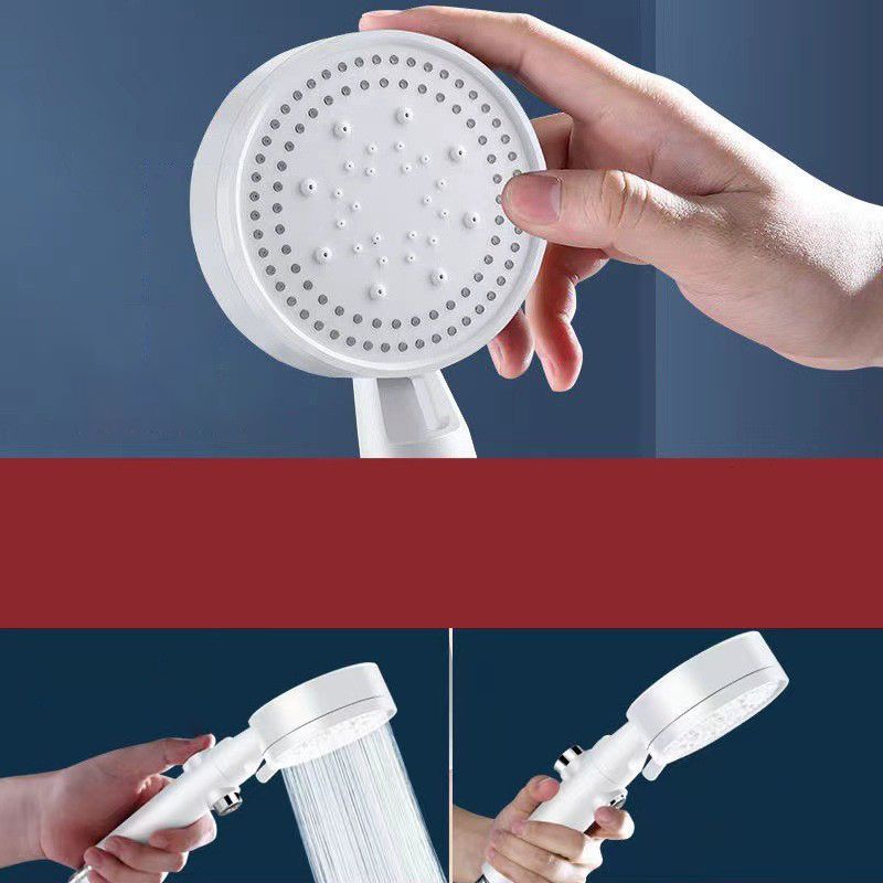 Sikunuo | 5 Sprays Shower Head Round Wall Mounted Plastic Wall Connector Holder Handheld Shower Head