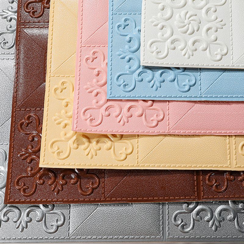 Sikunuo | Modern Wall Panel Peel and Stick Texture Effect Design Square Wall Panel