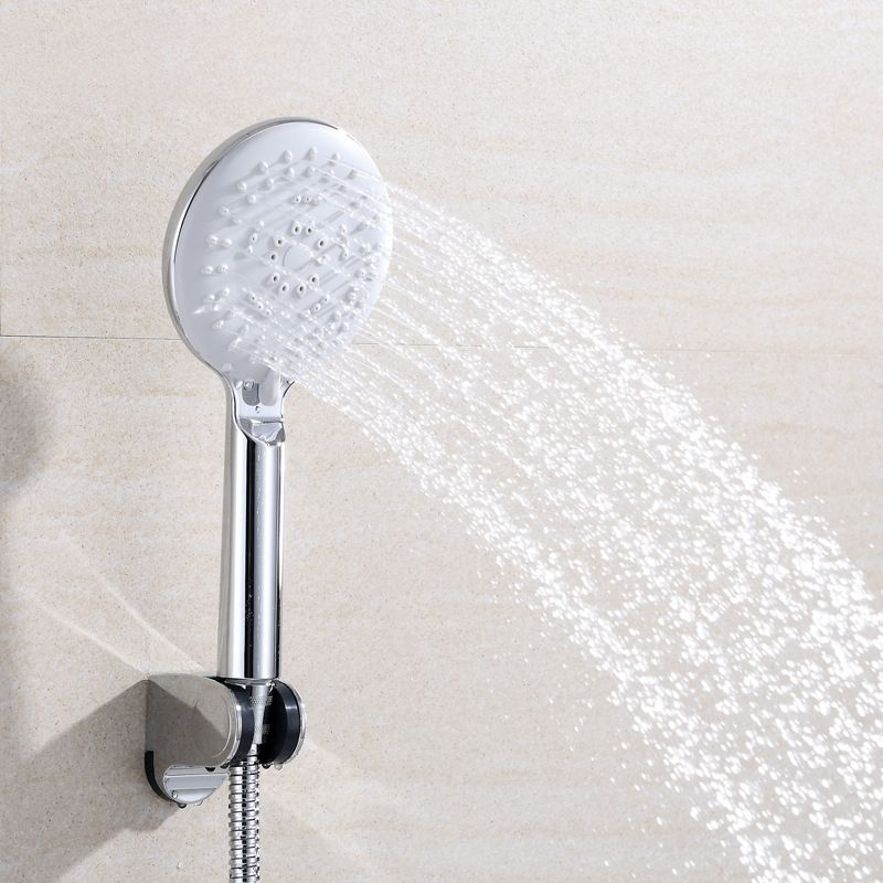 Sikunuo | Silver Shower Head Combo Metal Modern 5 Spray Pattern Shower Heads