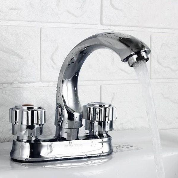 Sikunuo | Modern Style Vessel Faucet Copper Knob Handle Low Arc Vessel Faucet