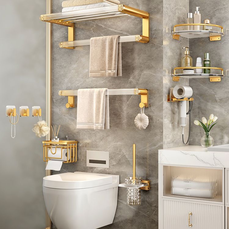 Sikunuo | Modern Golden Bathroom Accessories Single Piece or in Set with Bathroom Shelf