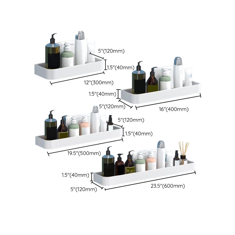 Sikunuo | White 2-piece Bathroom Hardware Modern Bathroom Accessories Set, Bathroom Shelf