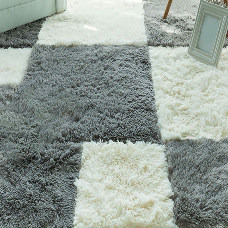 Sikunuo | Bedroom Carpet Tiles Solid Square Shag Stain Resistant Carpet Tiles