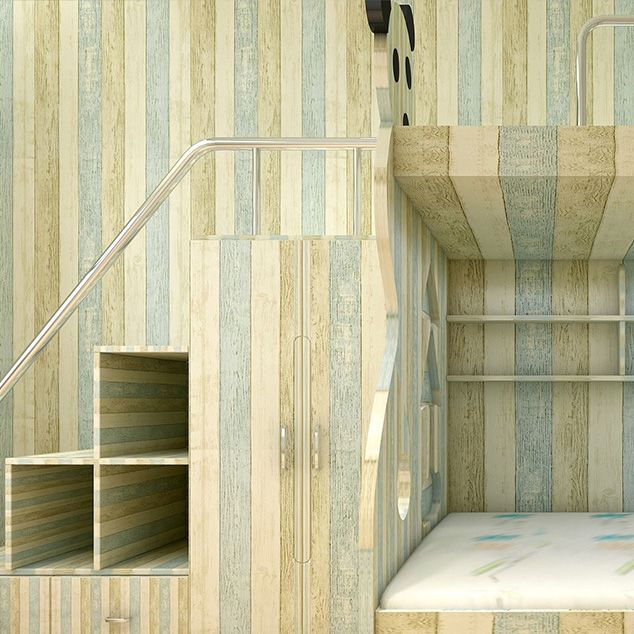 Sikunuo | Modern Pearl Wainscoting PVC Wood Grain Wall Access Panel Peel and Stick Wall Tile