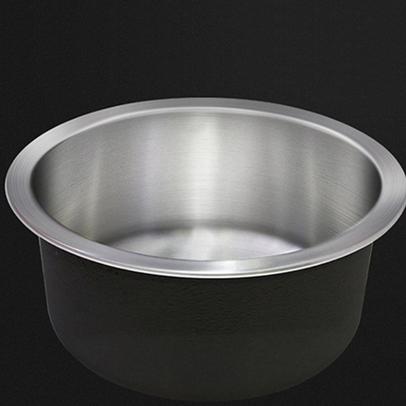 Sikunuo | Contemporary Single Bowl Kitchen Sink Round Stainless Steel Sink with Drain Strainer Set