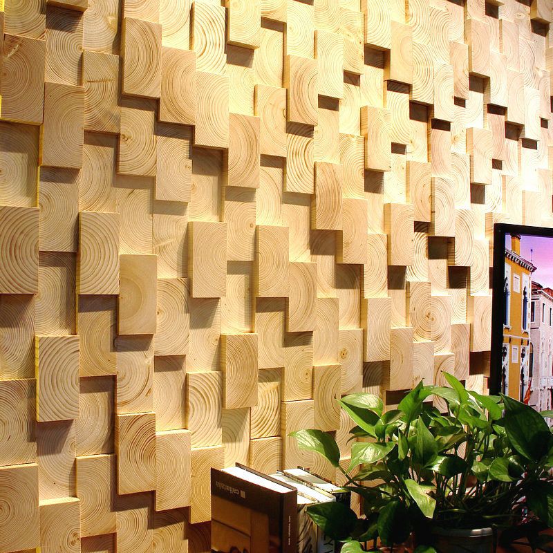 Sikunuo | Wall-Ceiling Light Wood Gluing Mosaic Indoor Modern Wall Ceiling