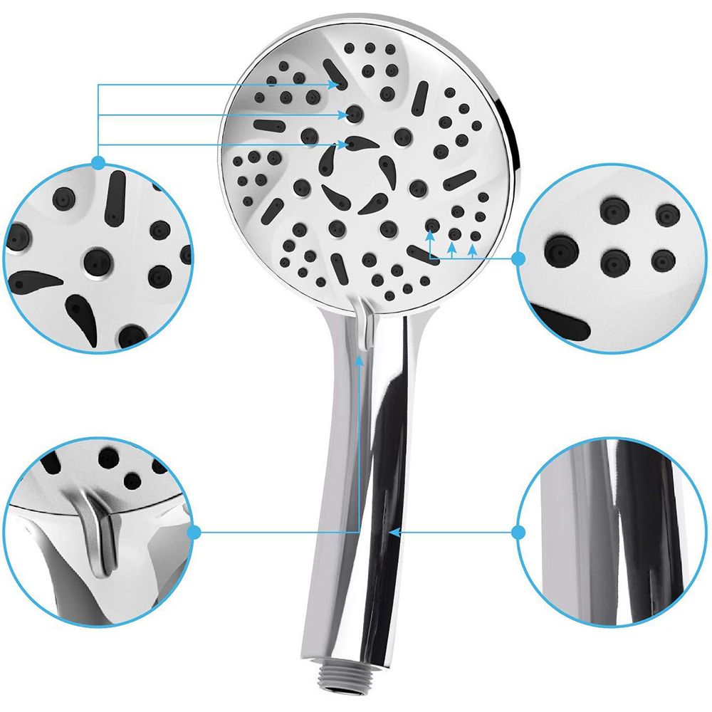 Sikunuo | Modern Dual Shower Head Square High Arc Shower Head in Silver