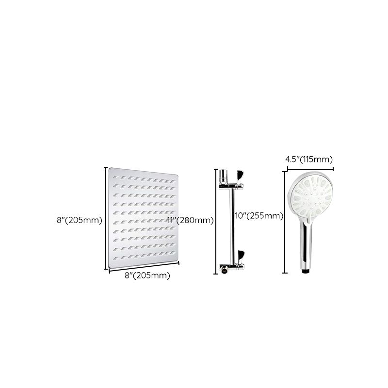Sikunuo | Modern Dual Shower Head Square High Arc Shower Head in Silver