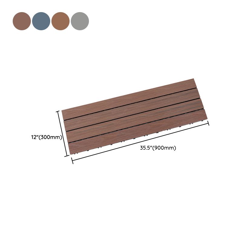 Sikunuo | Square Patio Tiles Interlocking Striped Pattern Deck Board