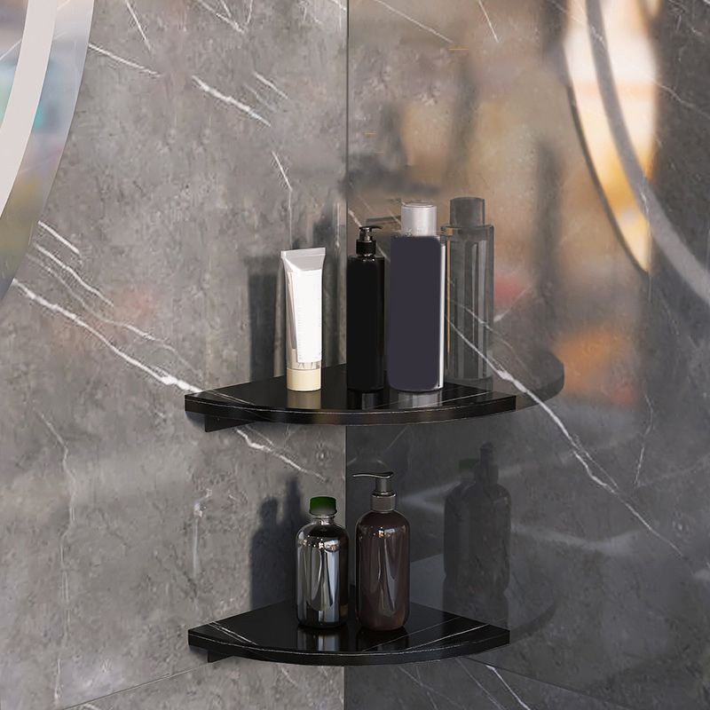 Sikunuo | 3-piece modern bathroom accessory set marble and metal bathroom shelf