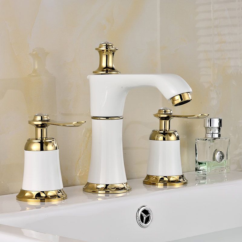 Sikunuo | Glam Bathtub Faucet Trim Deck Mounted Lever Handle Swivel Spout Bathtub Faucet