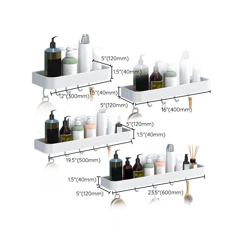 Sikunuo | White 2-piece Bathroom Hardware Modern Bathroom Accessories Set, Bathroom Shelf