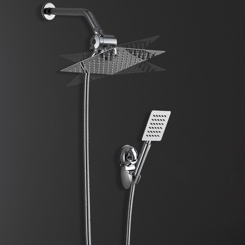 Sikunuo | Square Metal Double Shower Heads Modern Shower with Shower Hose