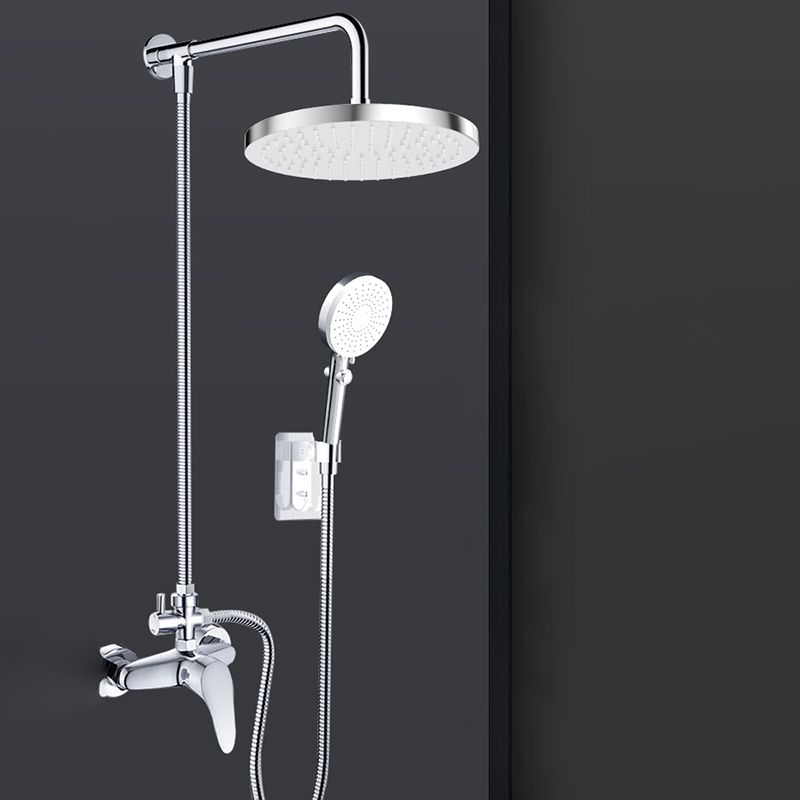 Sikunuo | Metal Shower Combo Contemporary Fixed Shower Head with Round and Rectangular Shape