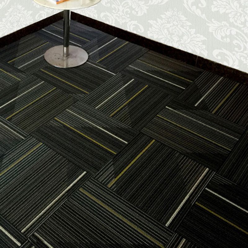 Sikunuo | Dark Color Level Loop Carpet Tile Non-Slip Self-Adhesive Indoor Office Carpet Tiles