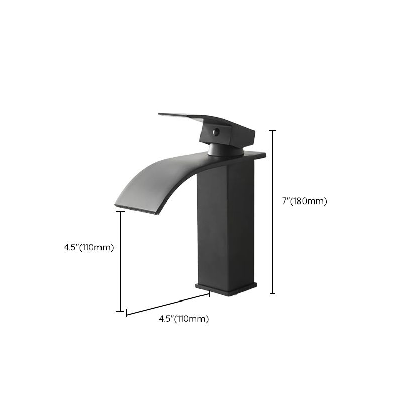 Sikunuo | Modern Waterfall Spout Sink Faucet with LED Brass Sink Faucet
