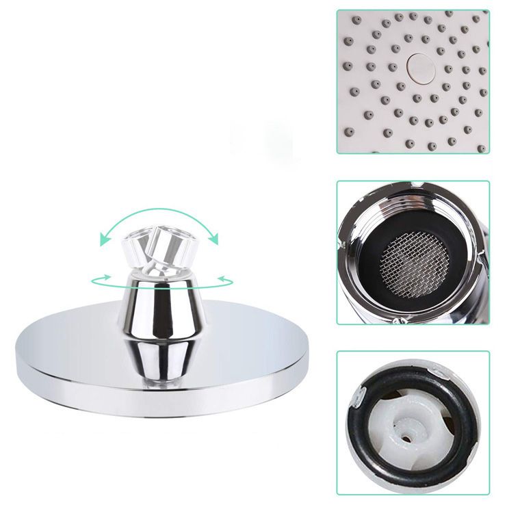 Sikunuo | Round Fest Shower Head Silver Single Jet Wall Mounted Shower Head