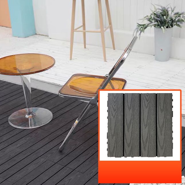 Sikunuo | Composite Square Patio Tiles Interlocking Striped Pattern Patio Floor Tiles