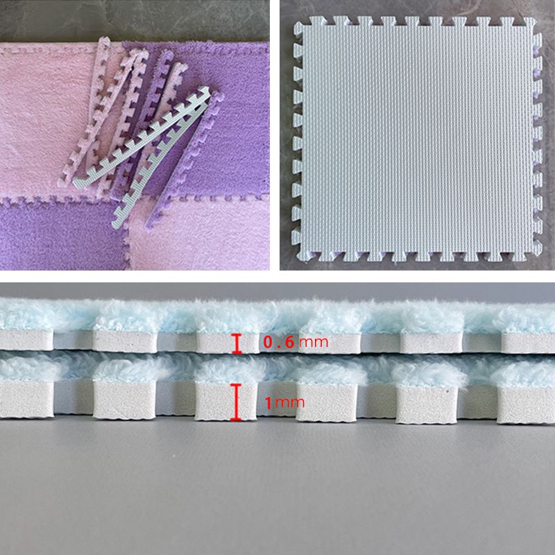 Sikunuo | Multicolored Level Loop Carpet Tile Non-Slip Composite Floor Tiles for Bedroom