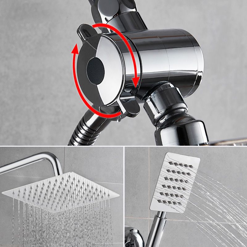 Sikunuo | Square Metal Double Shower Heads Modern Shower with Shower Hose