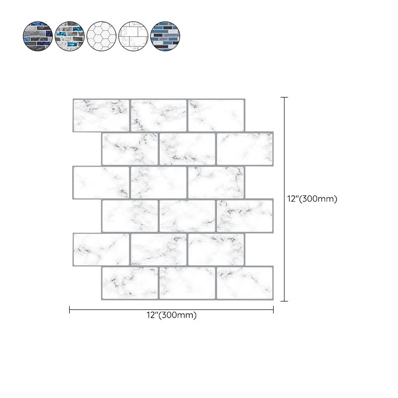 Sikunuo | Peel and Stick Wall Tile Water Repellent Rectangle PVC Peel & Stick Subway Tile