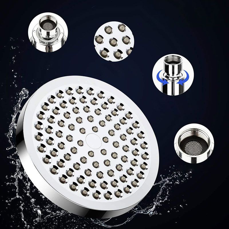 Sikunuo | Modern Standard Shower Set Double Round Metal Adjustable Spray Pattern Shower Head