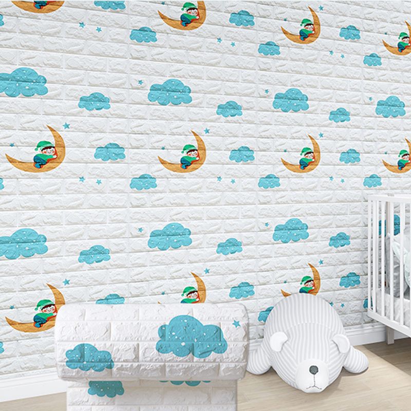 Sikunuo | Modern Cartoon Wall Covering Peel and Stick Wall Ceiling for Bedroom