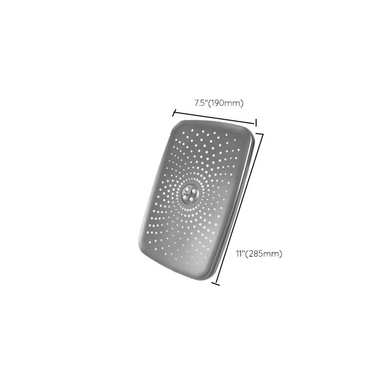 Sikunuo | Modern Gray Showerhead Combo Standard Spray Pattern Rectangular Large Showerhead
