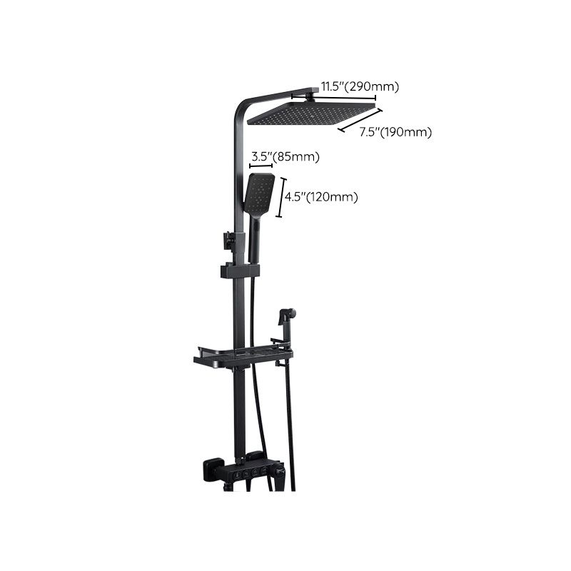 Sikunuo | Adjustable Spray Sample Shower Combination Metal Shower Fitting Arm Shower Head with Slip Bar