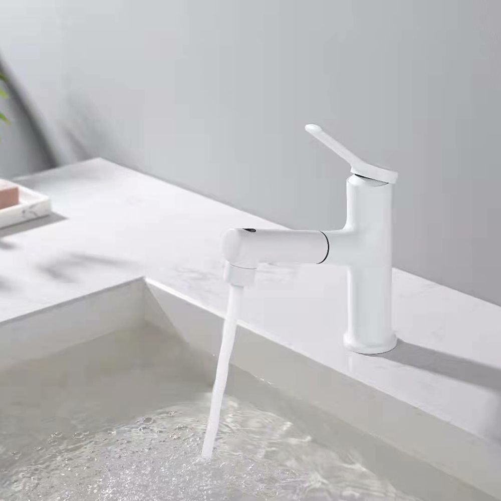 Sikunuo | Contemporary Vessel Faucet Copper Single Handle Low Arc Pull Down Vessel Faucet for Home