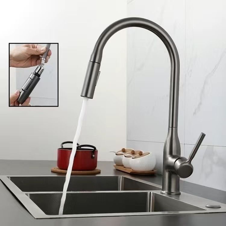 Sikunuo | Modern Pull-down Water Filler Single Handle High Arc Kitchen Faucet