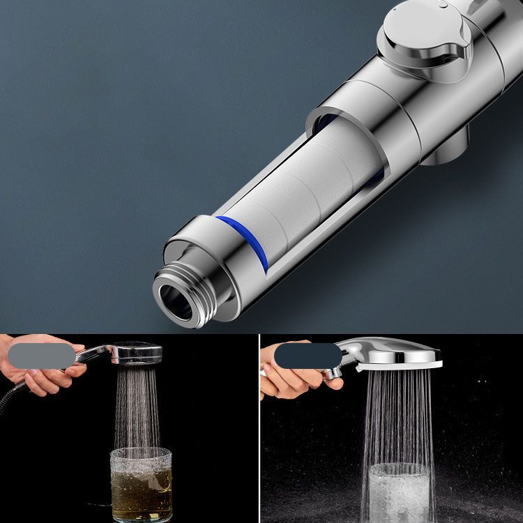 Sikunuo | Contemporary Hand Shower Round Shower Head Combo in Silver