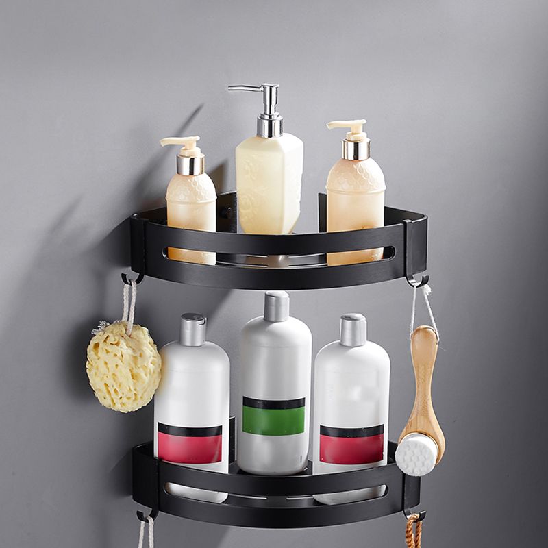 Sikunuo | Matt Black Modern Bathroom Accessory Set, Set of 3, Bathroom Shelf