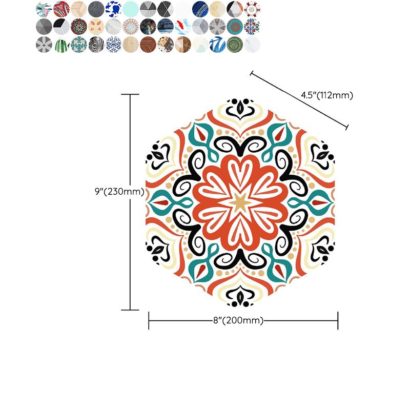 Sikunuo | Plastic Mosaic Tile Wallpaper Hexagonal for Stick-On and Removable Back Wall Tile