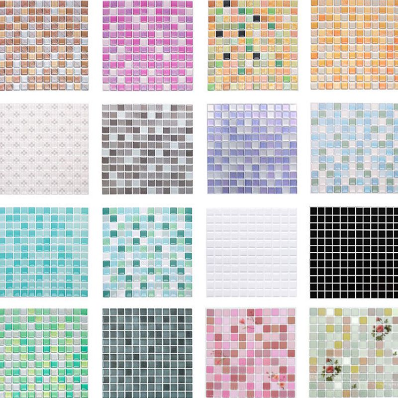 Sikunuo | Plastic Peel & Stick Mosaic Tile Waterproof Peel & Stick Mosaic Tile with Square Shape