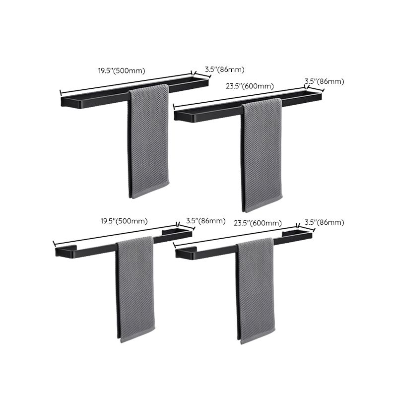 Sikunuo | Matt Black 5-piece modern bathroom accessory as a single item or as a set with towel bar