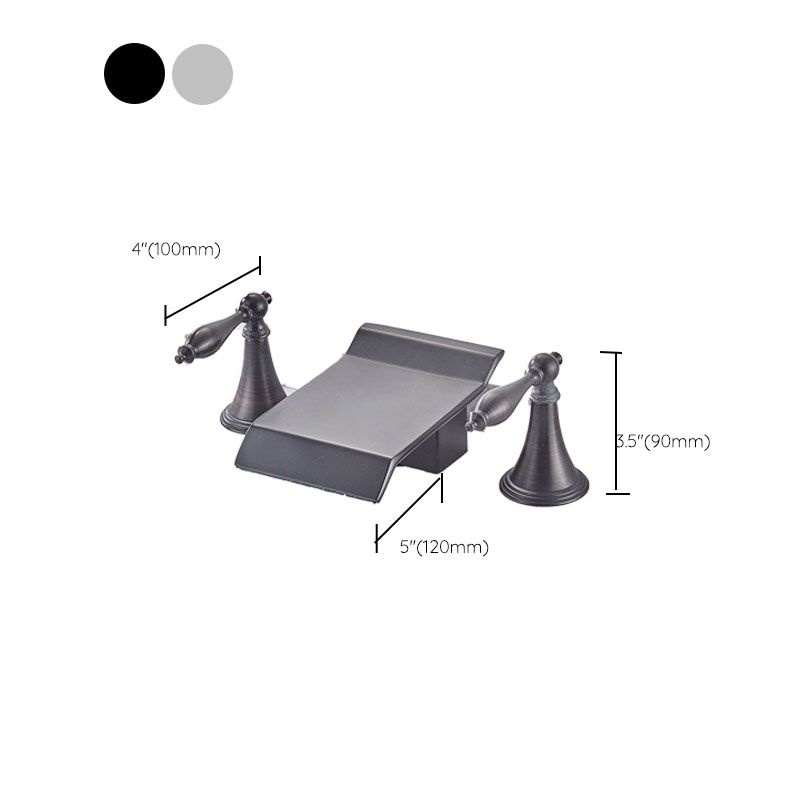 Sikunuo | Traditional Roman Bathtub Faucet Set Copper Fixed Deck Mount with Handles