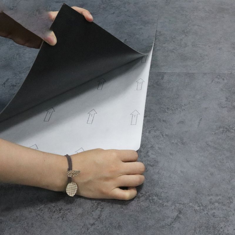 Sikunuo | Classic Style Square PVC Flooring Self-Adhesive Stone Look Smooth PVC Flooring