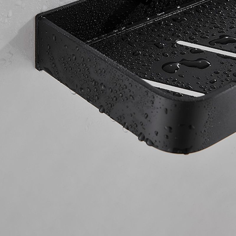 Sikunuo | Matt Black Bathroom Set Modern 1/2 - Piece Stainless Steel Bath Rack