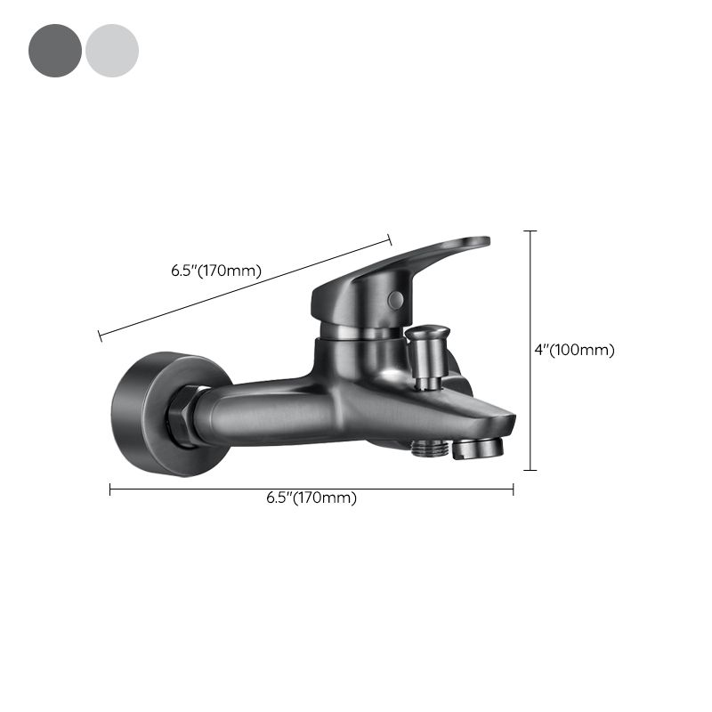 Sikunuo | Low Arch Bathtub Faucet Hose Wall-Mounted Single Lever Tub Filler with Hand Shower