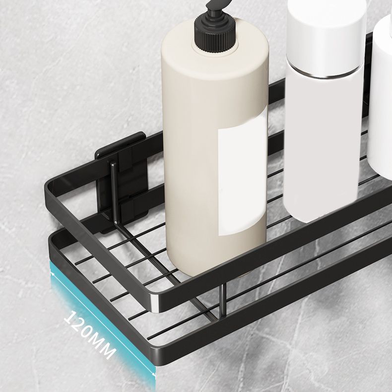 Sikunuo | 2-piece bathroom shelf made of matte black metal bathroom hardware set