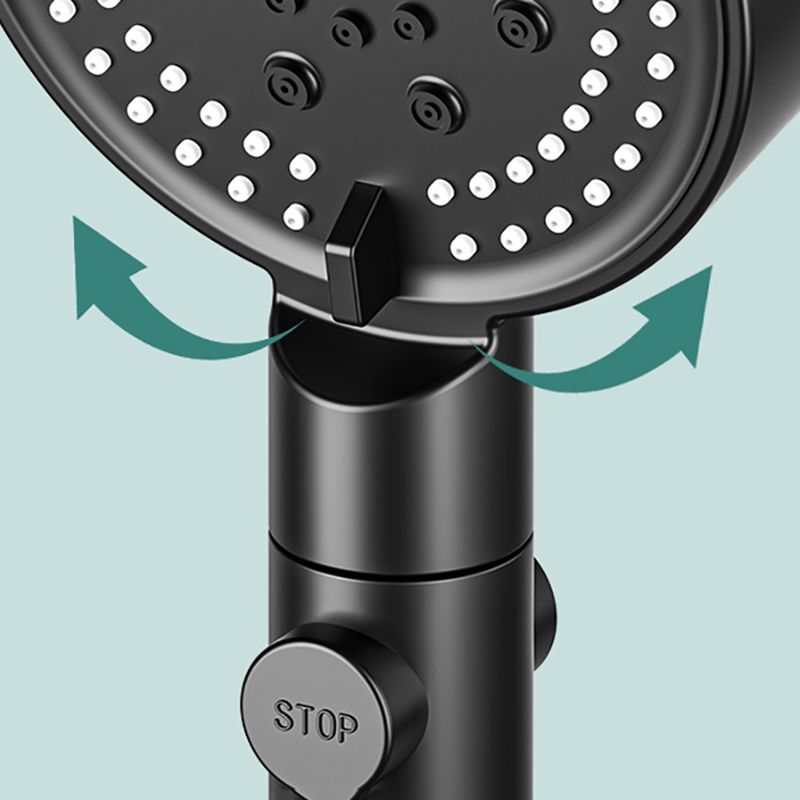 Sikunuo | Modern 6 Setting Shower Head Adjustable Spray Pattern Matt Black Round Shower Head