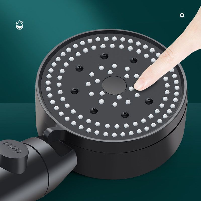 Sikunuo | Metal Black Shower Head Self-Cleaning Standard Round Hand Shower