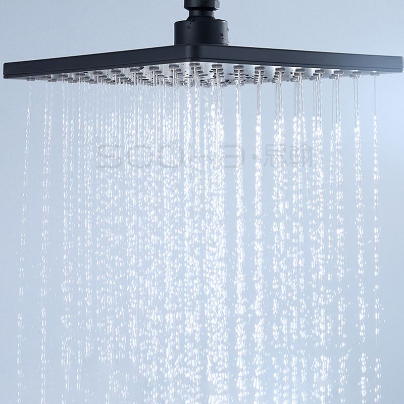 Sikunuo | Black Square Fixed Shower Head Modern Style Wall Mounted Shower Head